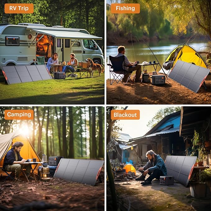 200 Watt Portable Solar Panel for Power Station,RV Essentials,200W 20V Foldable Solar Charger with