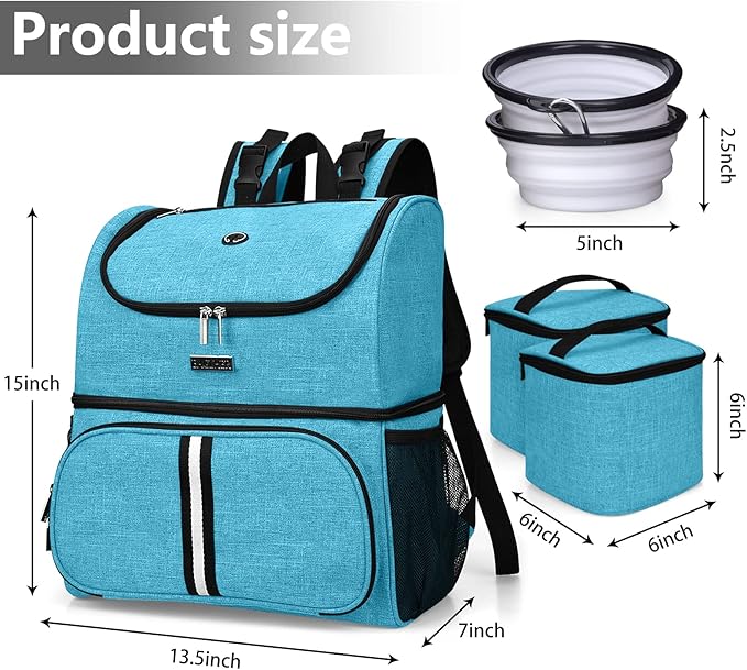 BAGLHER Pet Travel Bag, Double-Layer Pet Supplies Backpack (for All Pet Travel Supplies), Pet