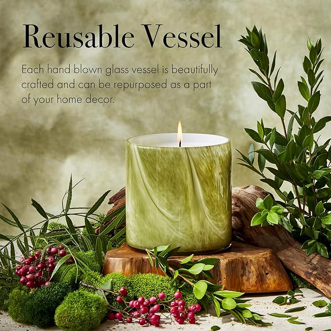 LAFCO New York Signature Candle, Andean Myrtle - 15.5 oz - 90-Hour Burn Time - Reusable, Hand Blown