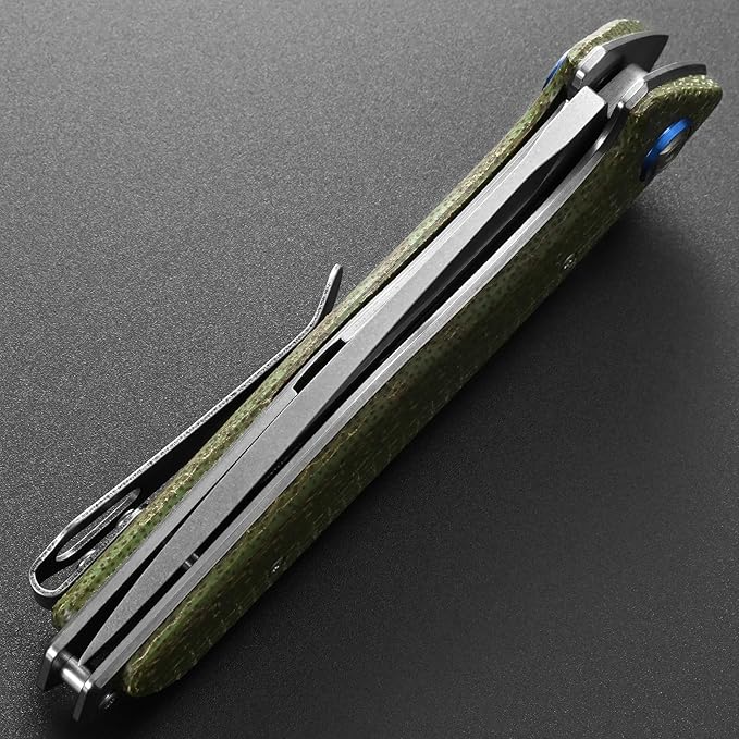 Eafengrow EF972 Folding Knife, D2 Steel Blade Micarta Handle Pocket Knife Folder for Outdoor