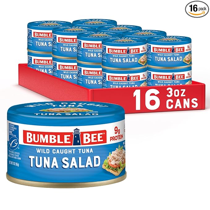 Bumble Bee Snackers - Tuna Salad, 3 oz Easy Open Can - 9g Protein per Serving - Wild Caught