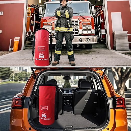 Vehicle Fire Blanket, Emergency Fire Extinguisher Blanket for Car,Survival Safety Fire Blanket for