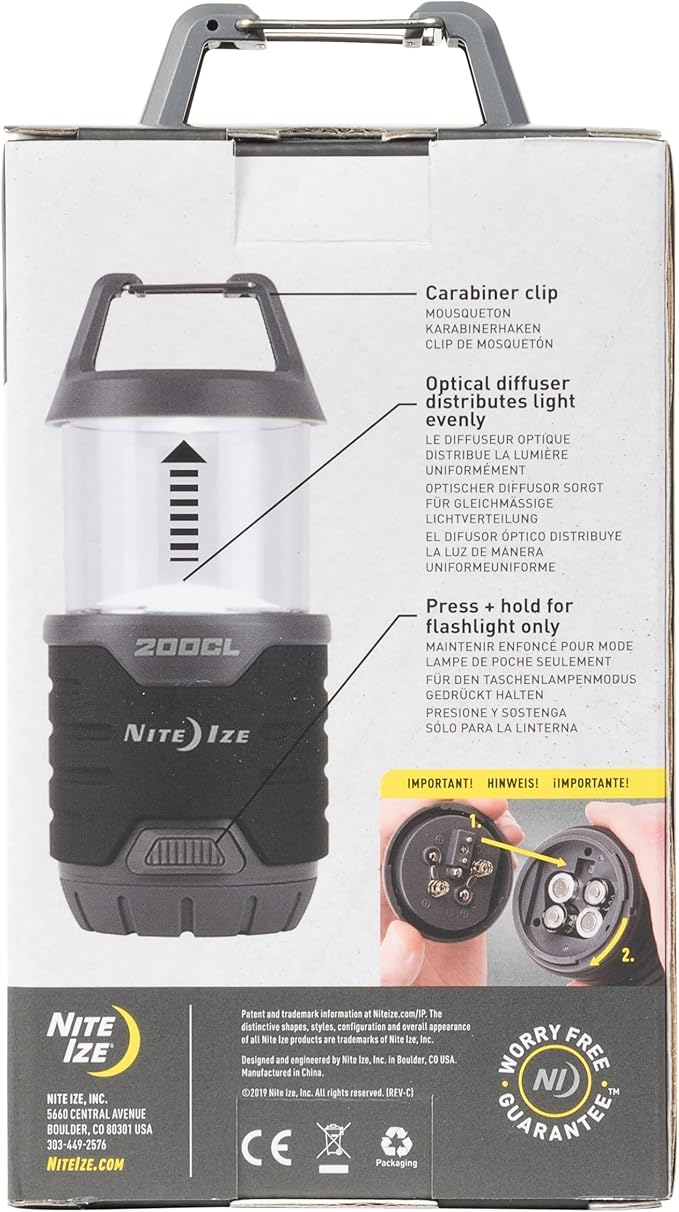Nite Ize Radiant 200 Collapsible LED Lantern and Flashlight - 200 Lumen Convertible LED Lantern to