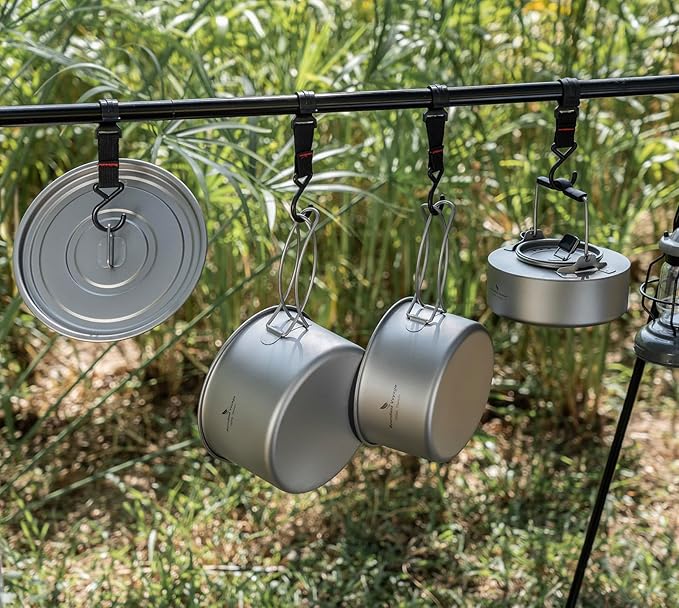Boundless Voyage Titanium Pot Portable Camping Cookware Lightweight Cooking Pot Set for Outdoor