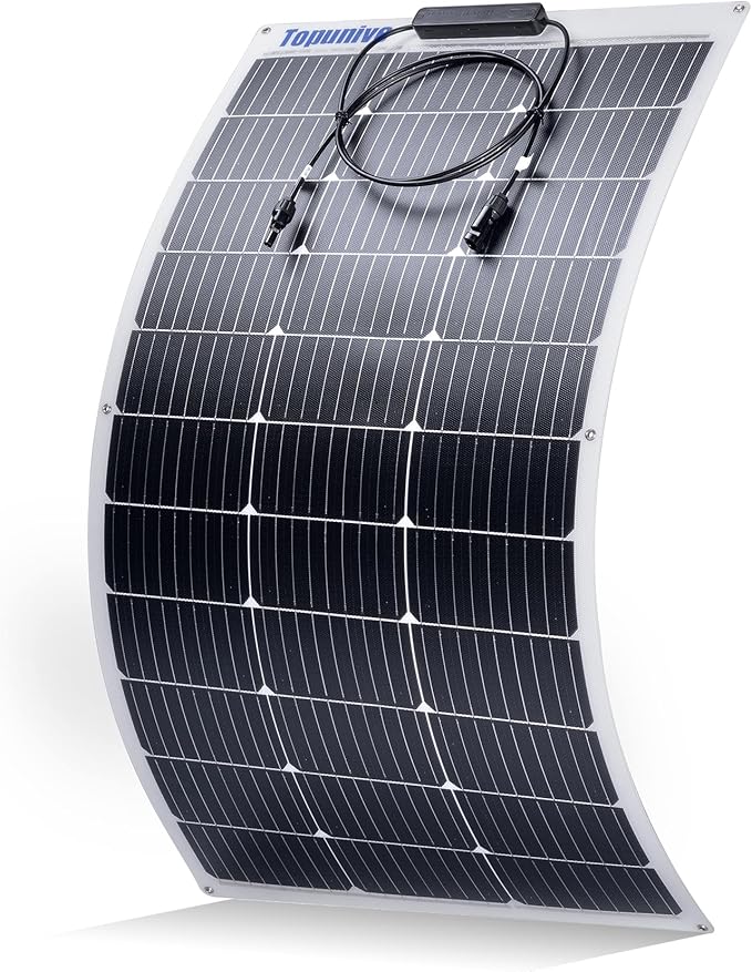 100W 12V Flexible Solar Panel 9BB Monocrystalline Cell 12 Volt Semi-Flexible for Marine RV Trailer