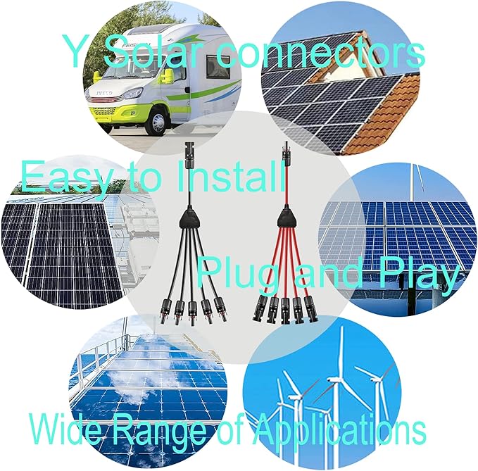 Y Solar Connector 1 to 5 Solar Y Branch Parallel Cable,Solar 1-5 Male Female Connector