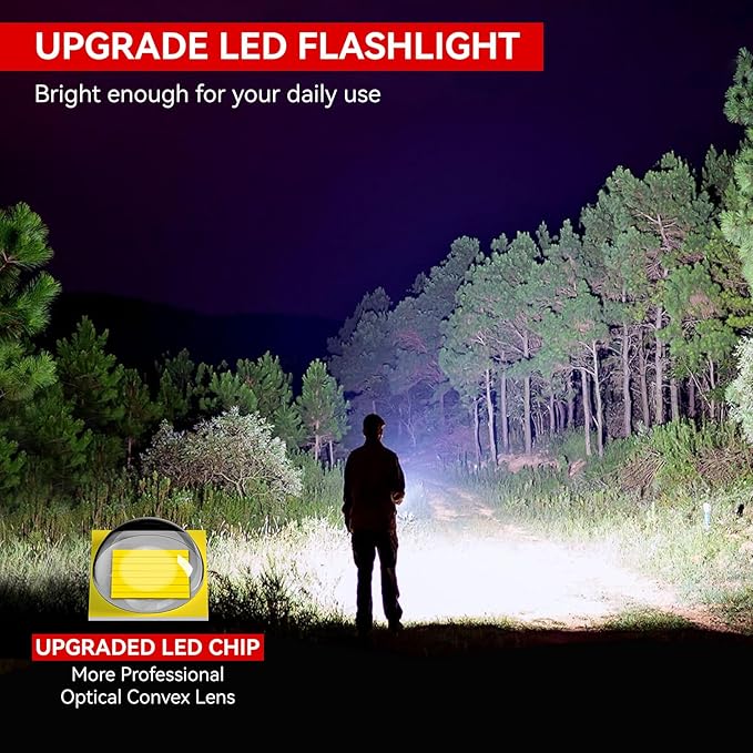 LETMY Tactical Flashlight - 2 Pack Bright Military Grade Flashlights High Lumens - Portable