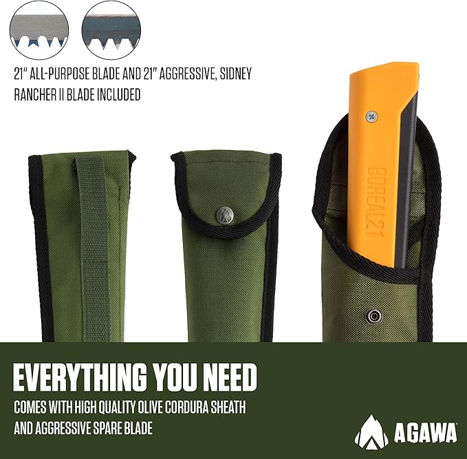 AGAWA - BOREAL21 Tripper Kit - Includes 21" Folding Saw, Nylon Carrying Case, 21" All-Purpose & 21"