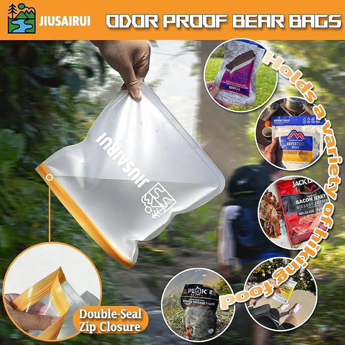 Odor Proof Bear Bags for Food Backpacking: 3Pack Reusable Bear Proof Food Storage Designed to Use