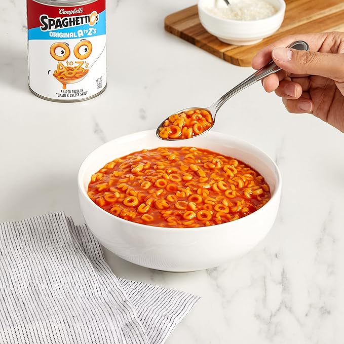 SpaghettiOs Original A to Z's Canned Pasta, Healthy Snack for Kids and Adults, 15.8 OZ Can (Pack of