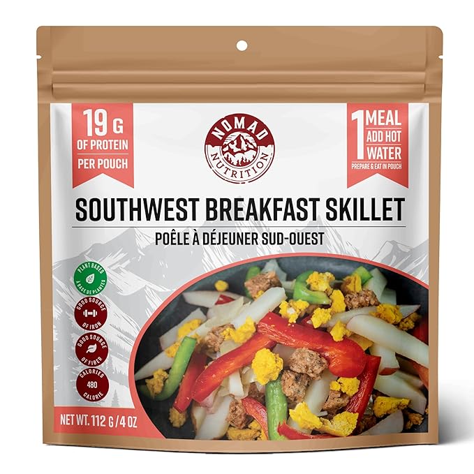 Nomad Nutrition Southwest Breakfast Skillet | Instant Freeze Dried Backpacking & Camping Food |