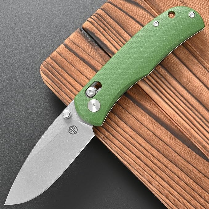 FF22 Folding Pocket Knife,VG10 Steel Blade Micarita Handle Full Tang Knife for Outdoor Activities