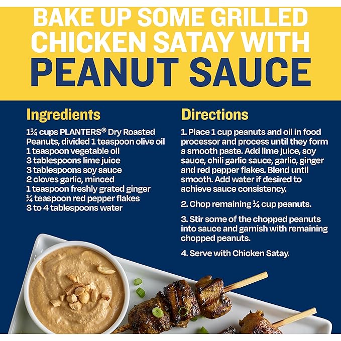 PLANTERS Unsalted Dry Roasted Peanuts, Resealable Jar, Kosher Nuts, Plant-Based Protein, Quick