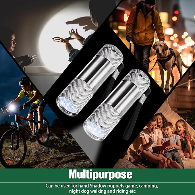 VIHOSE 32 Pcs Mini Flashlights Bulk, Bright Aluminum Handheld Flash Light with Lanyard Small LED