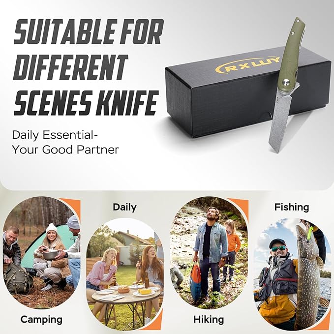 Folding Pocket Knife, 2.79??14C28N Steel Blade Micarta Handle Flipper Liner Lock Small Praxis EDC