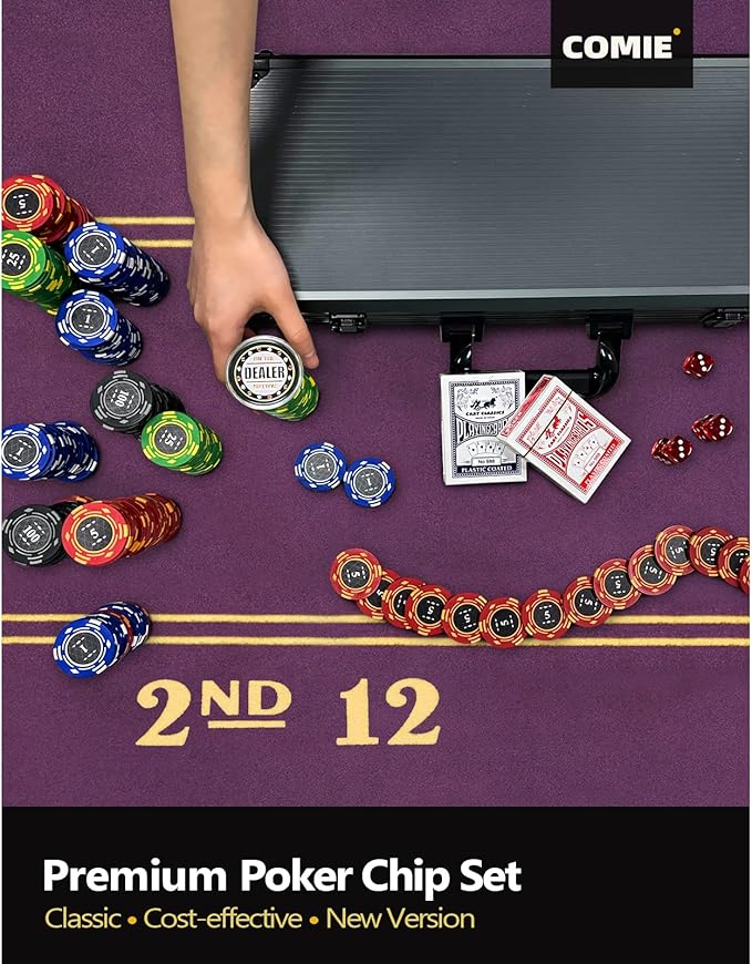 Clay Poker Chips,400PCS 14 Gram Chip Set with Deluxe Travel Case, Numbered Chips,Poker for Texas