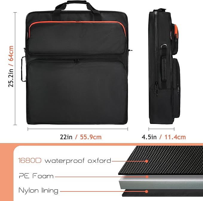 Solar Panel Storage Bag Compatible with 2 Jackery 200W, Padded Portable Solar Panel Travel Bag
