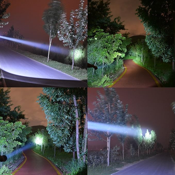 Heavy Duty Flashlight ??Bright Rechargeable Searchlight with 2 Modes ??Led Spotlight Handle ??Easy