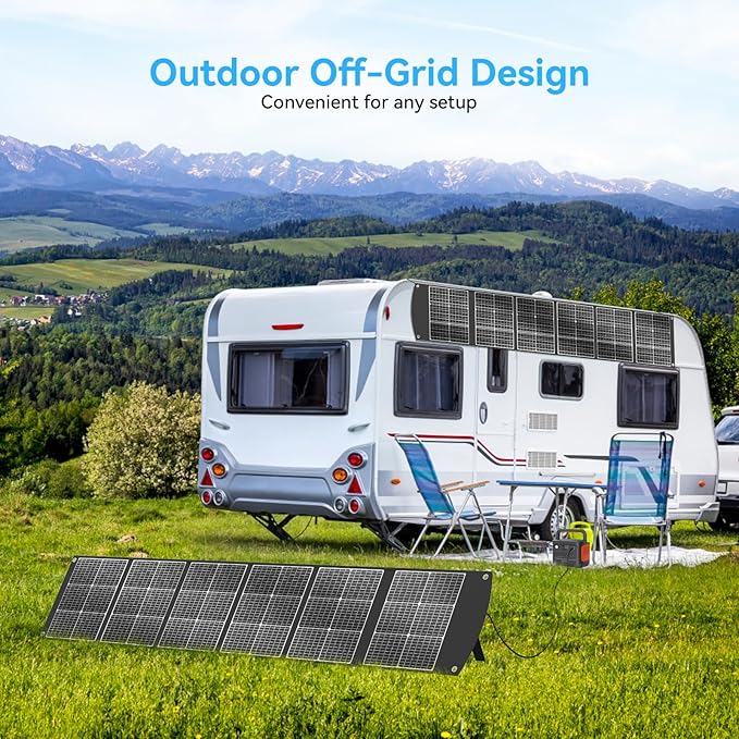Ecosonique 300W Portable Solar Panel for Most Power Stations, Foldable & Lightweight Solar Suitcase