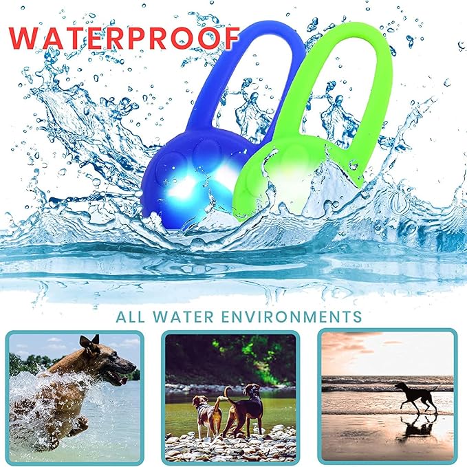Avando Dog Collar Light, Dog Lights for Might Walking, Waterproof Silicon LED Dog Collar Safety