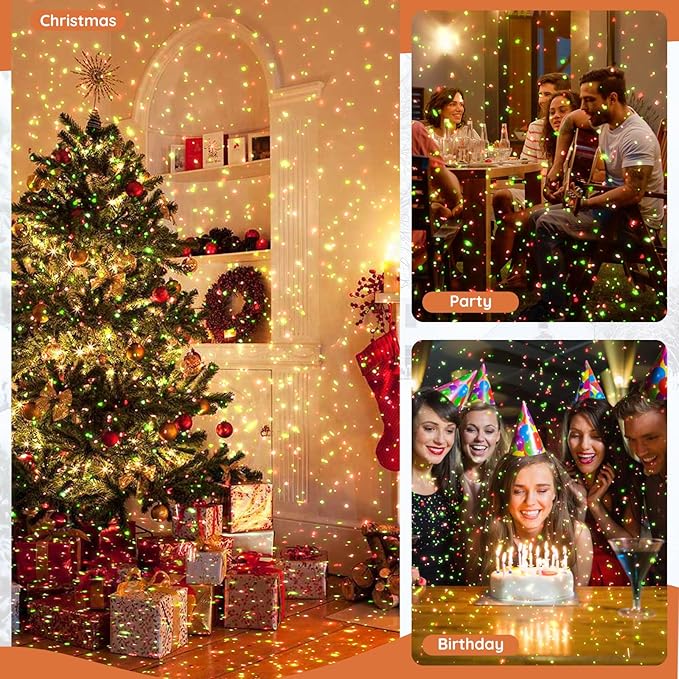 Christmas Projector Lights Outdoor, Christmas Light Projector with Remote, Moving Outdoor Holiday