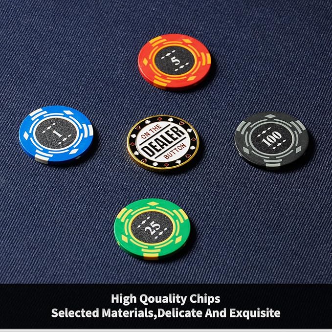 Boyzhood Poker Chips,400PCS 14 Gram Clay Poker Chip Set with Deluxe Travel Case, Numbered