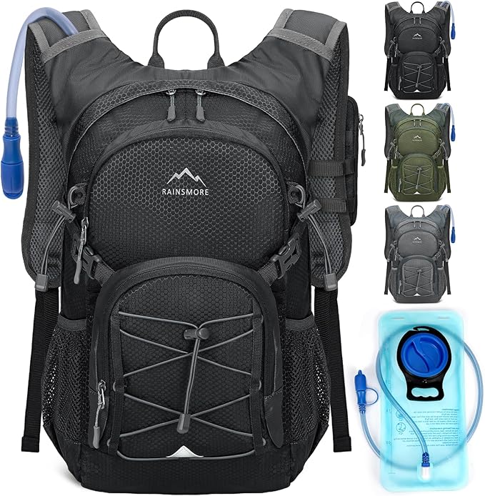 Hydration Backpack with Water Bladder, 18L Lightweight Hiking Backpack for Women&Men Small