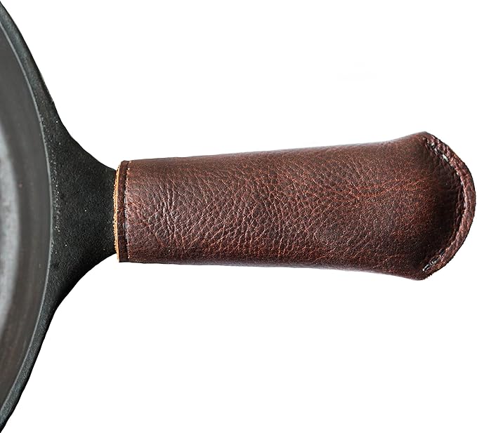Leather Cast Iron Pan Handle Cover - Made In USA (Standard 4.5")