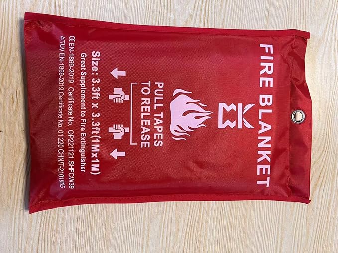 Fire Blanket for Kitchen Home Emergency - Fiberglass Blankets Fire Survival Suspension Flames