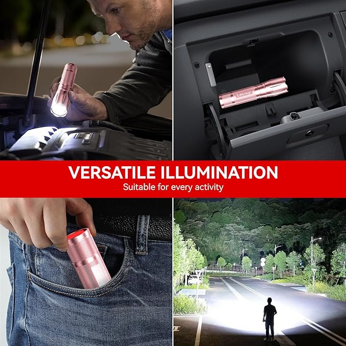 LETMY Tactical Flashlight S2000-2 Pack Bright Military Grade LED Flashlights High Lumens - Portable