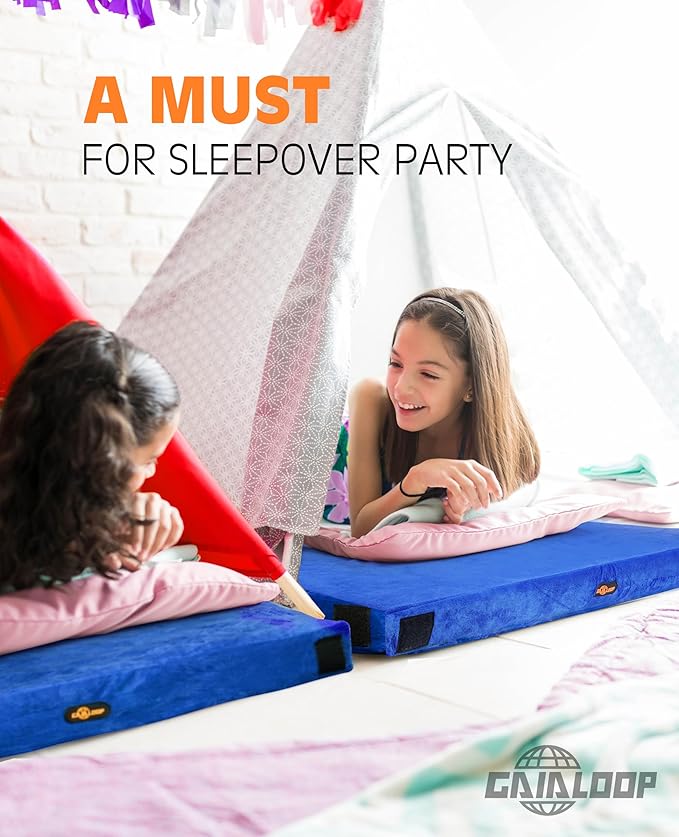 4 Inch GAIALOOP Extra Thick Memory Foam Camping Mattress, Roll Up Floor Sleeping Mat Camp Cot