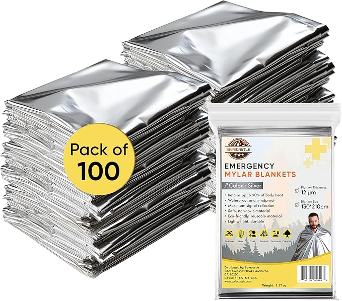 Emergency Mylar Blankets 130 * 210 Cm Large Reusable Thermal Space Blanket Survival Rescue