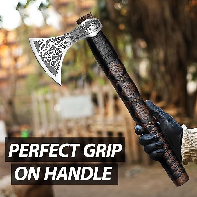 SHINY CRAFTS-Norse Viking Axe Wedding Gifts Camping Axe Berserker Axes-Handmade Viking Pizza Axe