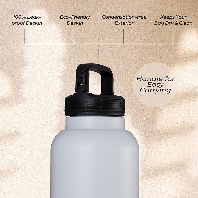 Insulated 32oz Stainless Steel Dog Water Bottle with Food & Water Bowls, Leak-Proof Pet Travel