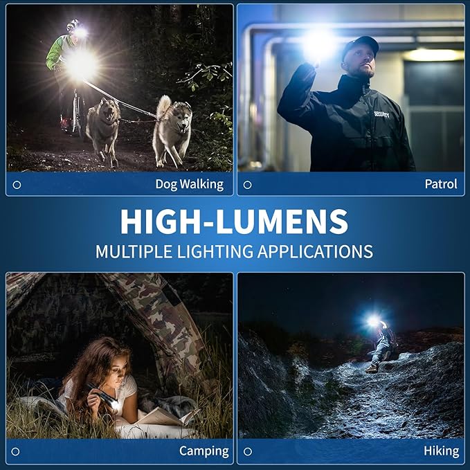 Rechargeable Flashlight, 99,000 Lumens Super Bright Flash Light, 7 Modes with COB Work Light, IPX6