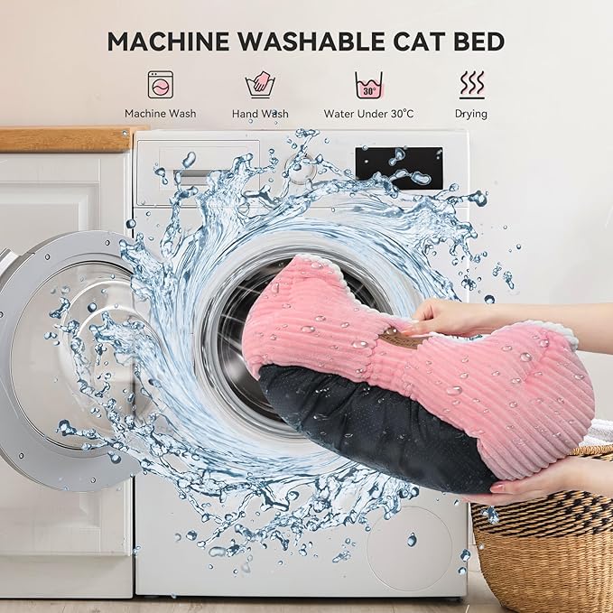 Cat Dog Bed for Pets, Rectangle Pet Bed Gift for Puppy and Kitten, Machine Washable Calming Fluffy