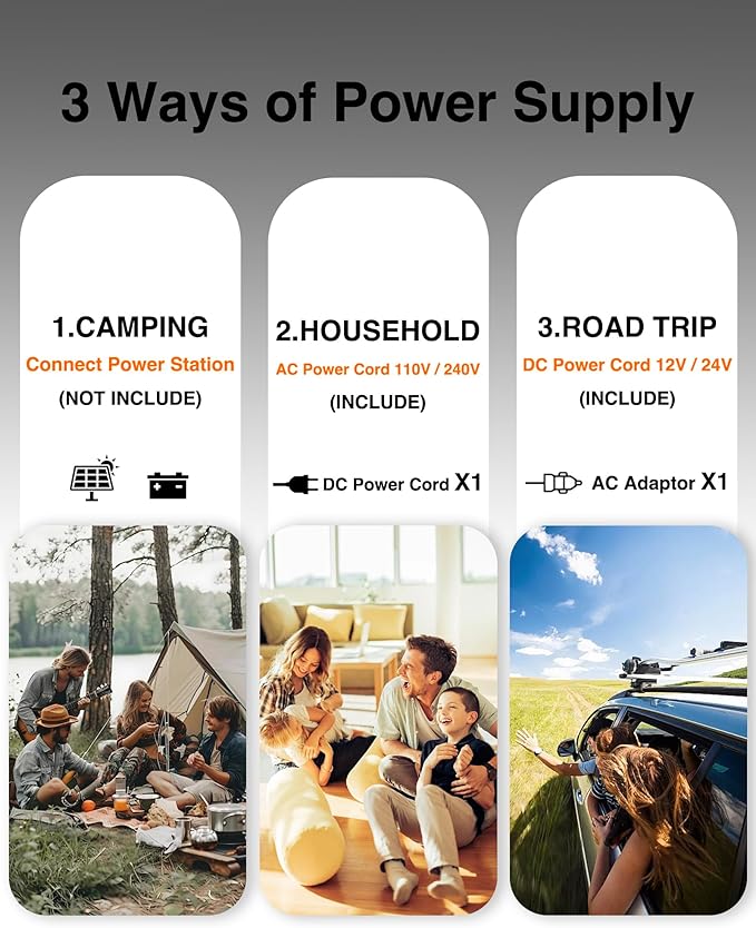 Portable Car Refrigerator, 12 Volt Refrigerator, Slim Design, 0℉~50℉, 17 Quart(16L) Electric