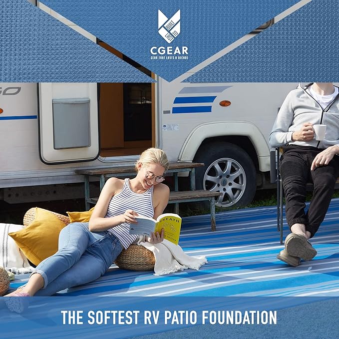 CGEAR RV Comfort Mat – Patented Sand-Free Technology with Ultra Soft Material – Sized to Your RV