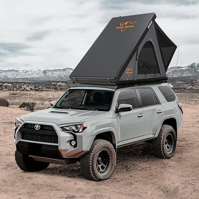 Sanhima Rooftop Tent Hard Shell - Hotham Lite Overland Aluminium Roof Top Tent 4.56" Slimline