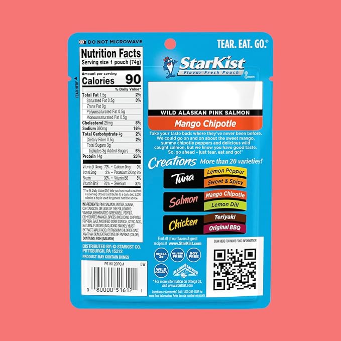 StarKist Salmon Creations Mango Chipotle - 2.6 oz Pouch (Packaging May Vary) (Pack of 12)