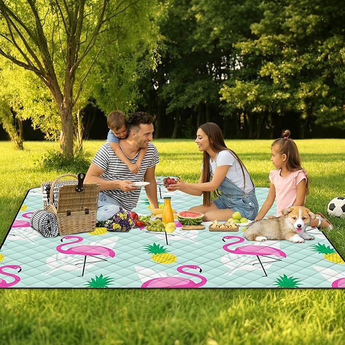 Extra Large Picnic Blanket Waterproof,80"x 80"Foldable Machine Washable Beach Blankets,Outdoor