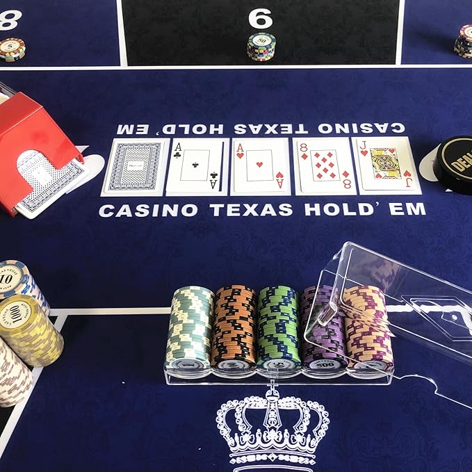 Poker Chip Holder Tray Racks - 1Pack Clear Acrylic Chips Rack Case with Cover Poker Table