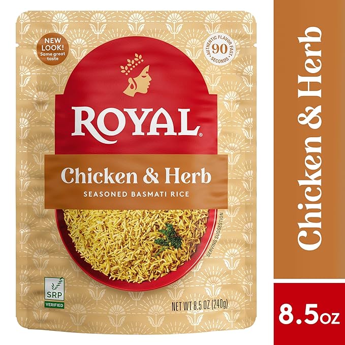 Royal Ready-to-Heat Chicken & Herb Seasoned Basmati Rice (8.5oz, Pack of 6)