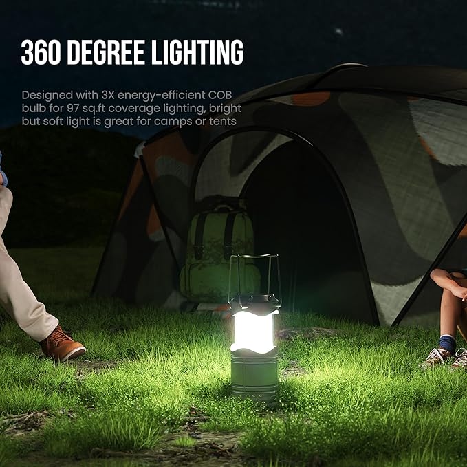 Lichamp LED Camping Lantern, 4 Pack Battery Powered Flashlight for Power Outages, Portable