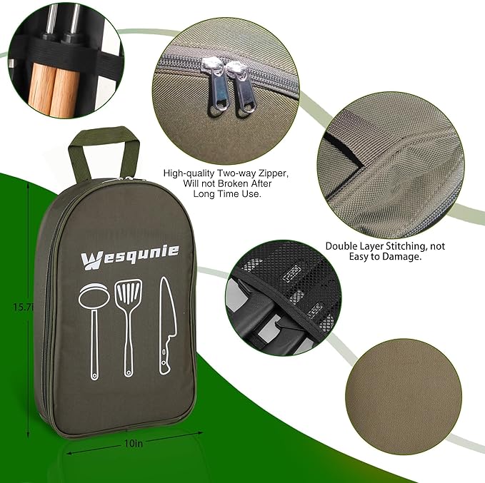 Camping Cooking Essentials Utensils Set - Camp Cookware Kitchen Accessories Kit, Camper Gear Must