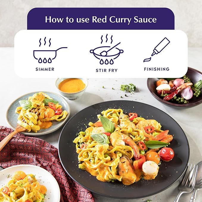 Watcharee's Authentic Thai Curry Sauces - Red Curry | Vegan, Non-GMO, Gluten-Free - 2 Pack (9.8 fl