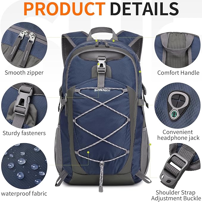 40L Hiking Backpack Lightweight Daypack Waterproof Travel Camping Backpack for Men Women Sport