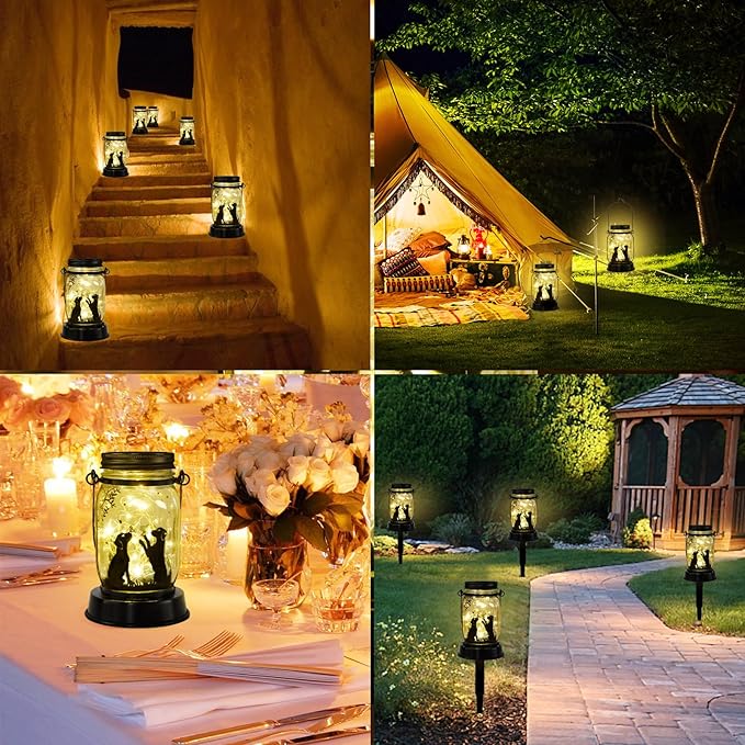 kyoryuger Dog Solar Lanterns 3in1 Dog Lights Garden Decor Gifts for Women Mom Grandma Unique Teen