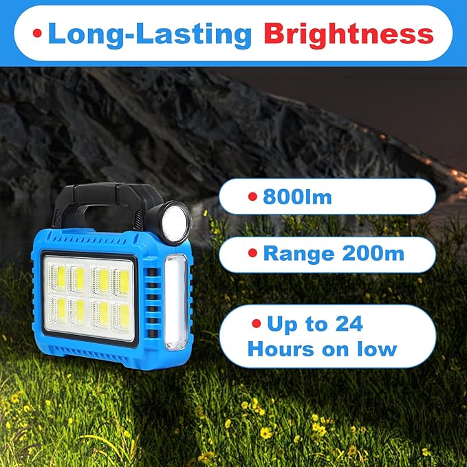 2 Pack Lantern Camping Essentials Accessories Gear Solar Lights, LED Flashlight for Power Outages