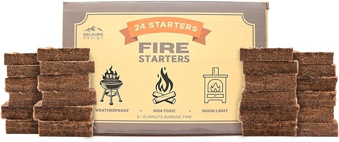 Fire Starters ??24-Pack | Non-Toxic, Odorless & Weatherproof Fire Starters for Camping, Fireplace